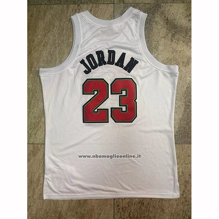 Maglia Chicago Bulls Michael Jordan No 23 Mitchell & Ness 1997-98 Bianco2